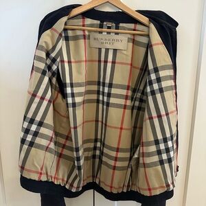 Burberry Brit Navy Jacket with Plaid Lining